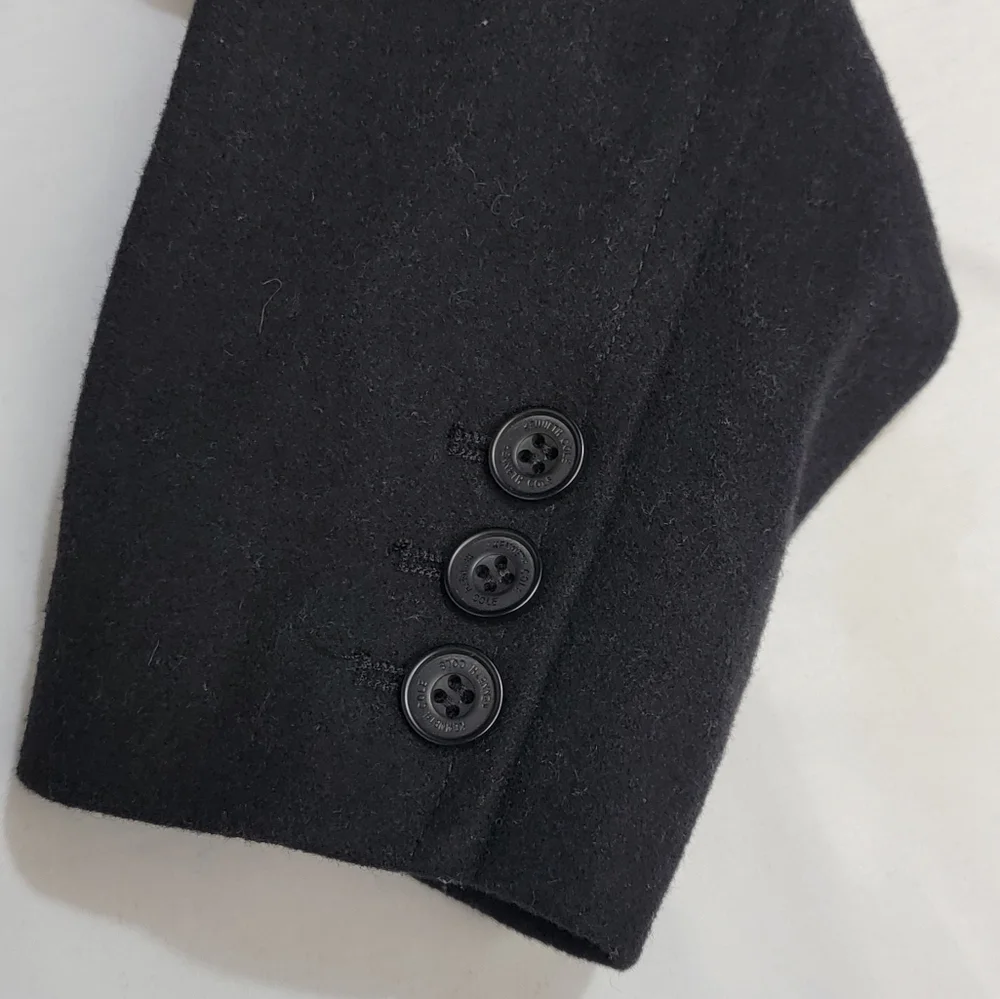 Kenneth Cole Soid Black Wool Blend Topcoat Mens Size XL